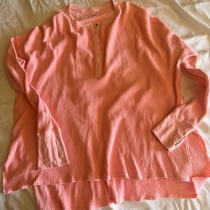 Aerie Coral Henley Tunic